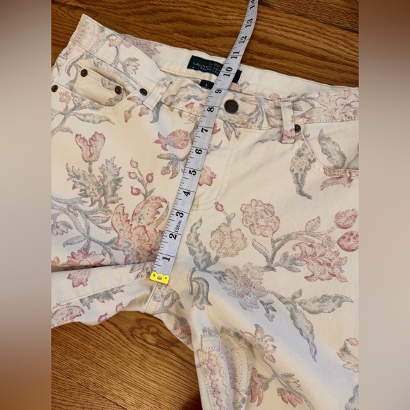 LRL Lauren Jeans Co. Ralph Lauren Multicolor Floral Modern Straight Ankle Size 8 - Picture 8 of 10